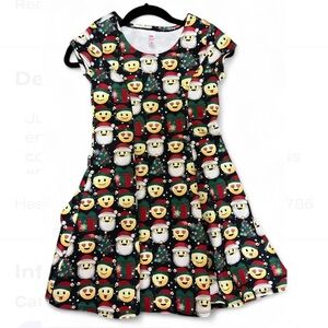 Justice Black Emoji Holiday Dress